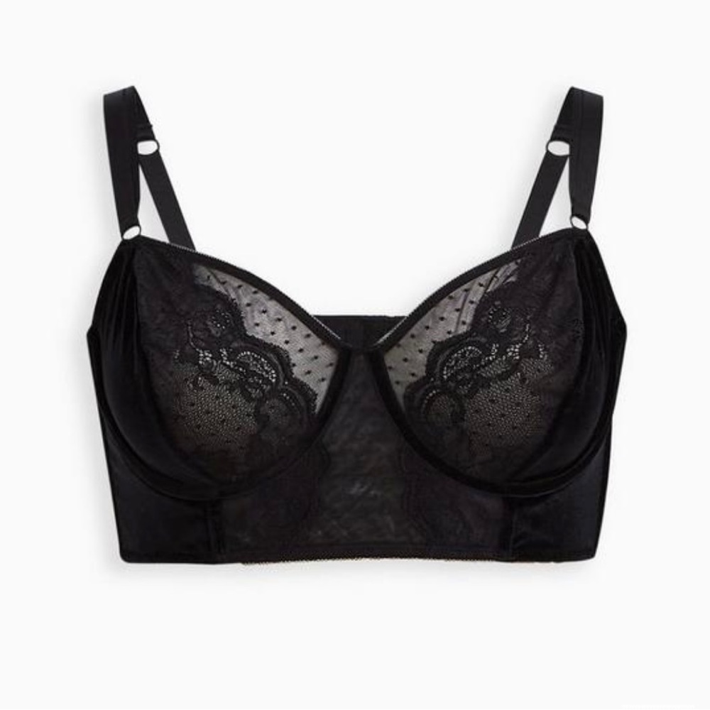 Torrid Velour and Lace underwire bra